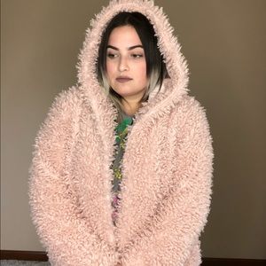 Oversized Plush Pink Jacket